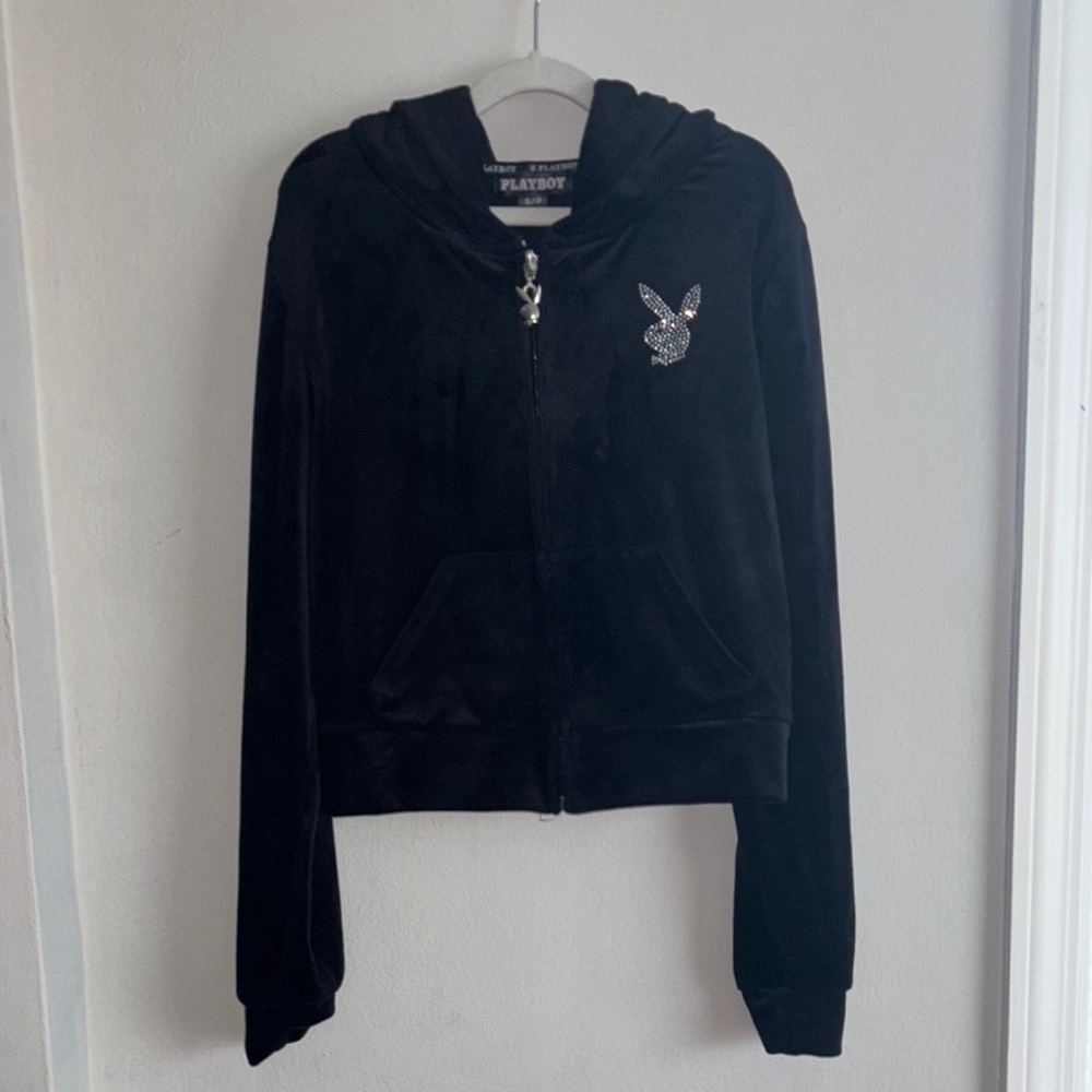Pre-loved Playboy Velour Zip Up Jacket